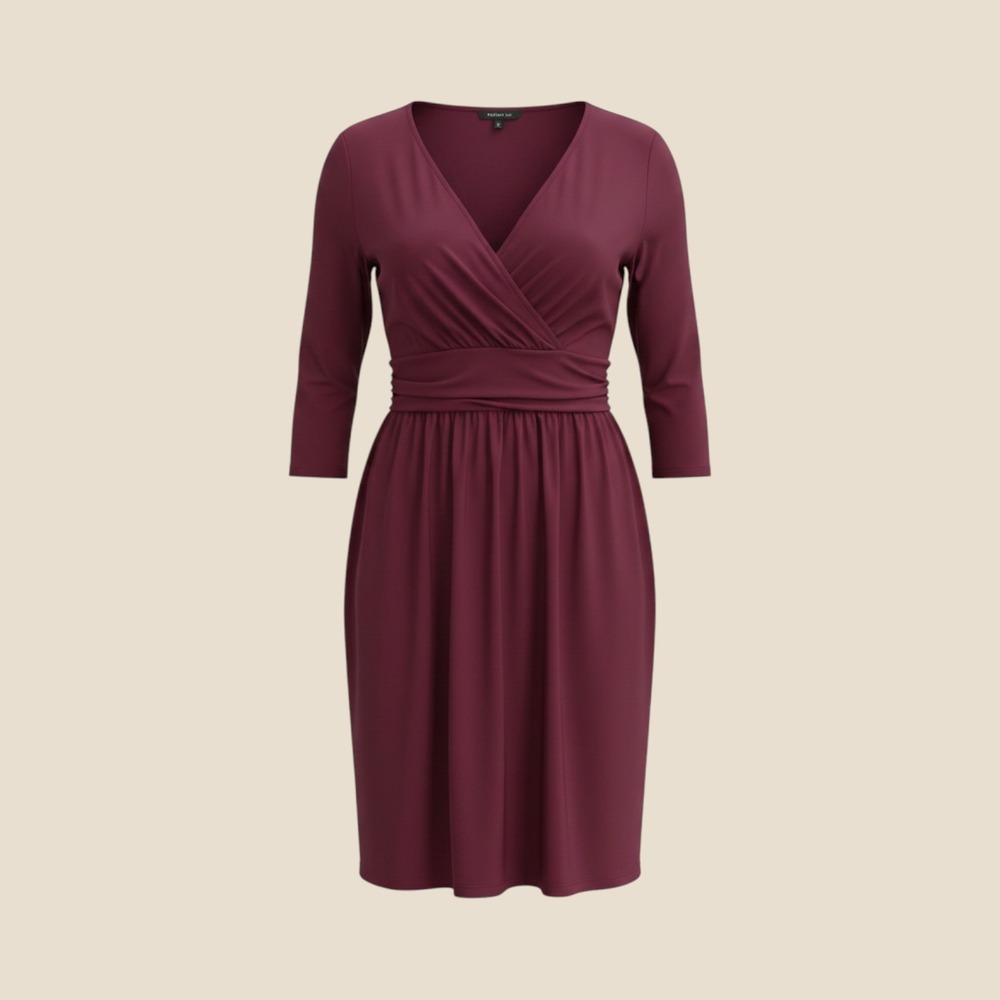 Torrid Dark Purple Plum Surplice Wrap Dress 3/4 Sleeve Plus Size 00 M/L 11607975